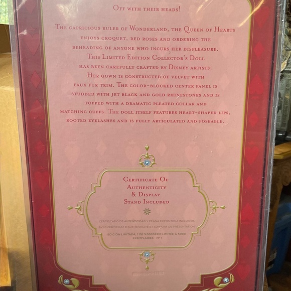 DISNEY QUEEN OF HEARTS 500 PCS LTD DOLL RARE - Picture 2 of 9